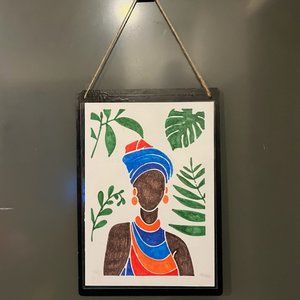 African Queen In The Wild Oil Painting 11X8